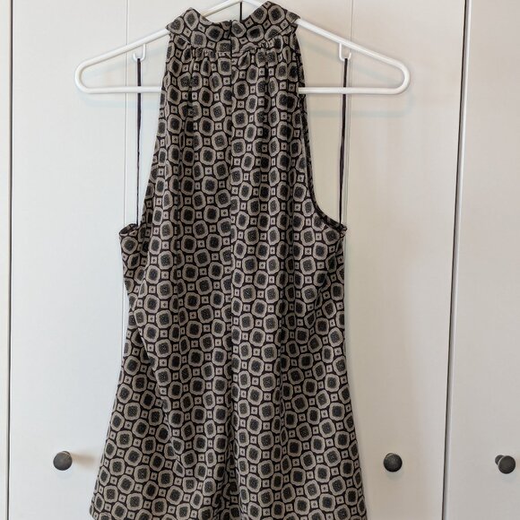 Michael by Michael Kors Retro Geometric Print Halter Top & A-Line Skirt Set - Picture 1 of 5